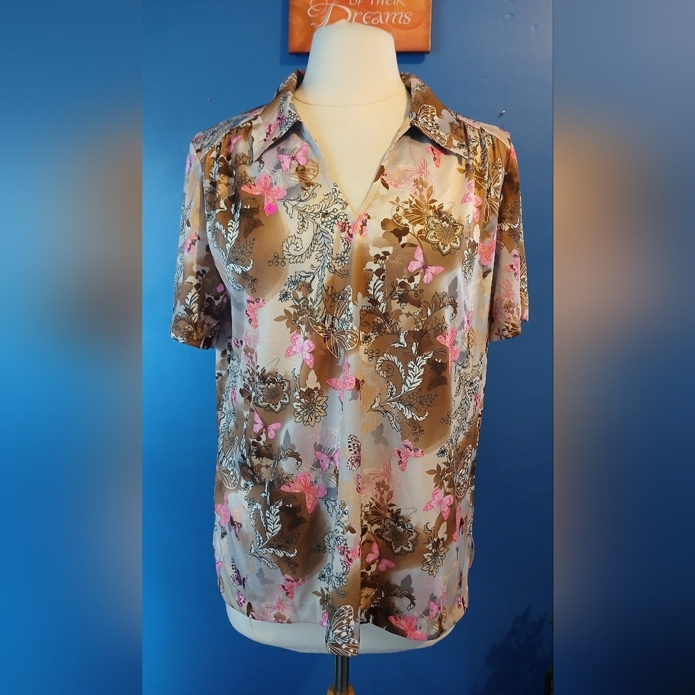 Vintage 1980s Sara Morgan Butterfly Blouse Cottagecore Whimsigoth